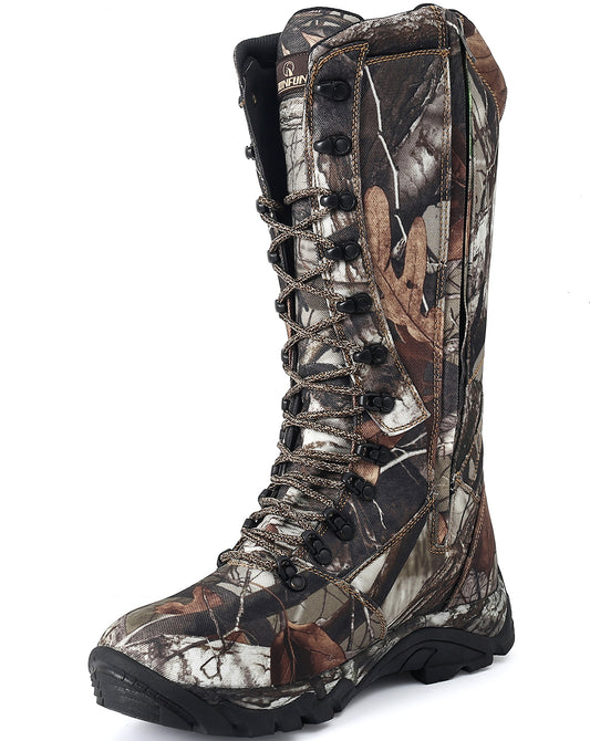 RUNFUN Men's 16'' Lace-up Side Zip Knee-High Hunting Boots NEXT Camo Snake Proof Hunting Shoes RF2010 - Runfun Footwear