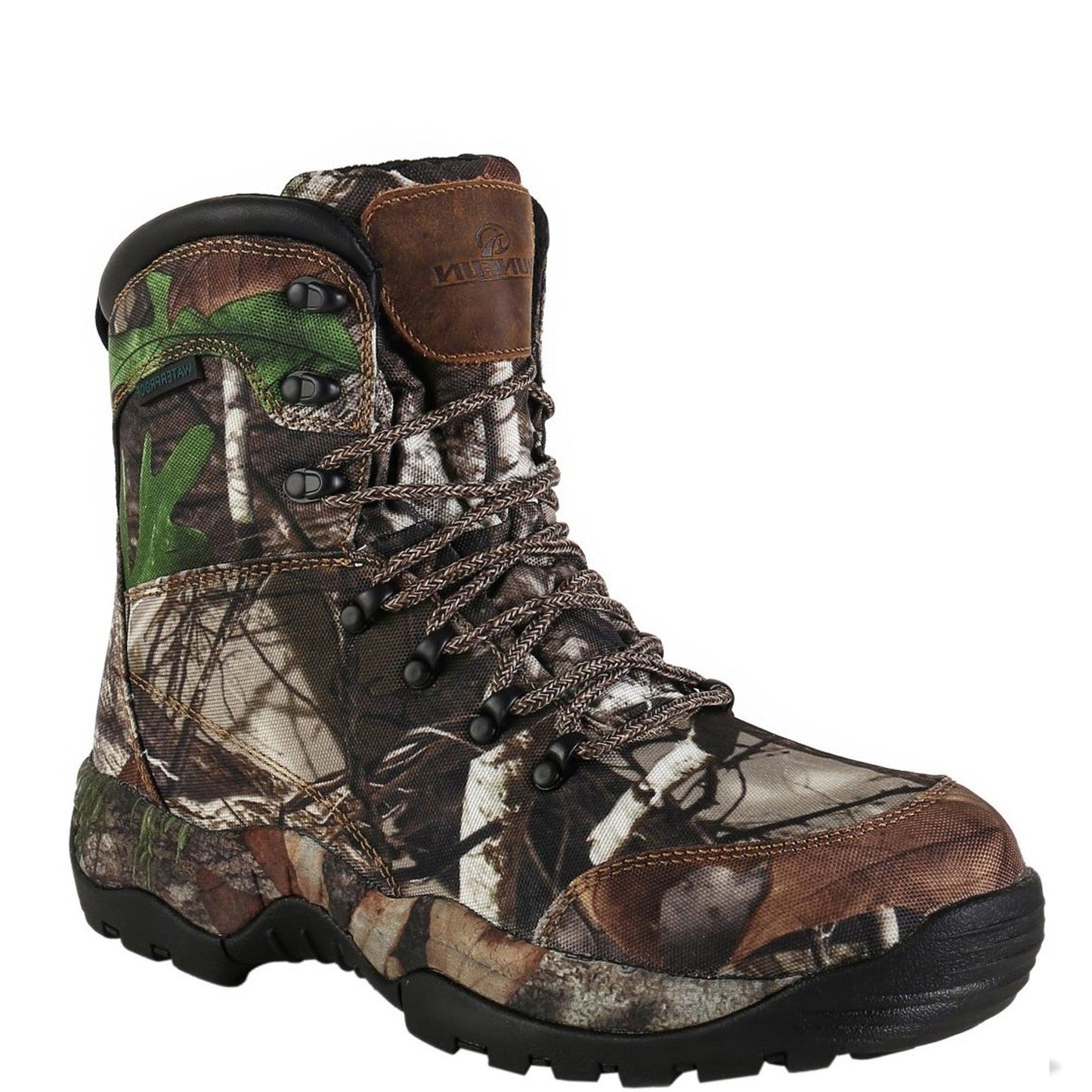 RUNFUN Men's 7'' Lightweight Slip Resistant Camo Lace Up Wedge Boots Hunting Boot RF204 - Runfun Footwear