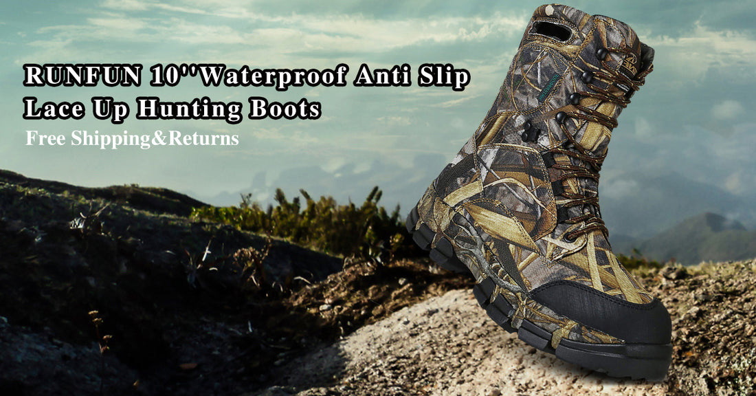 Gear Up for Adventure: RUNFUN's 10'' Waterproof Camo Hunting Boots - Now 20% Off!