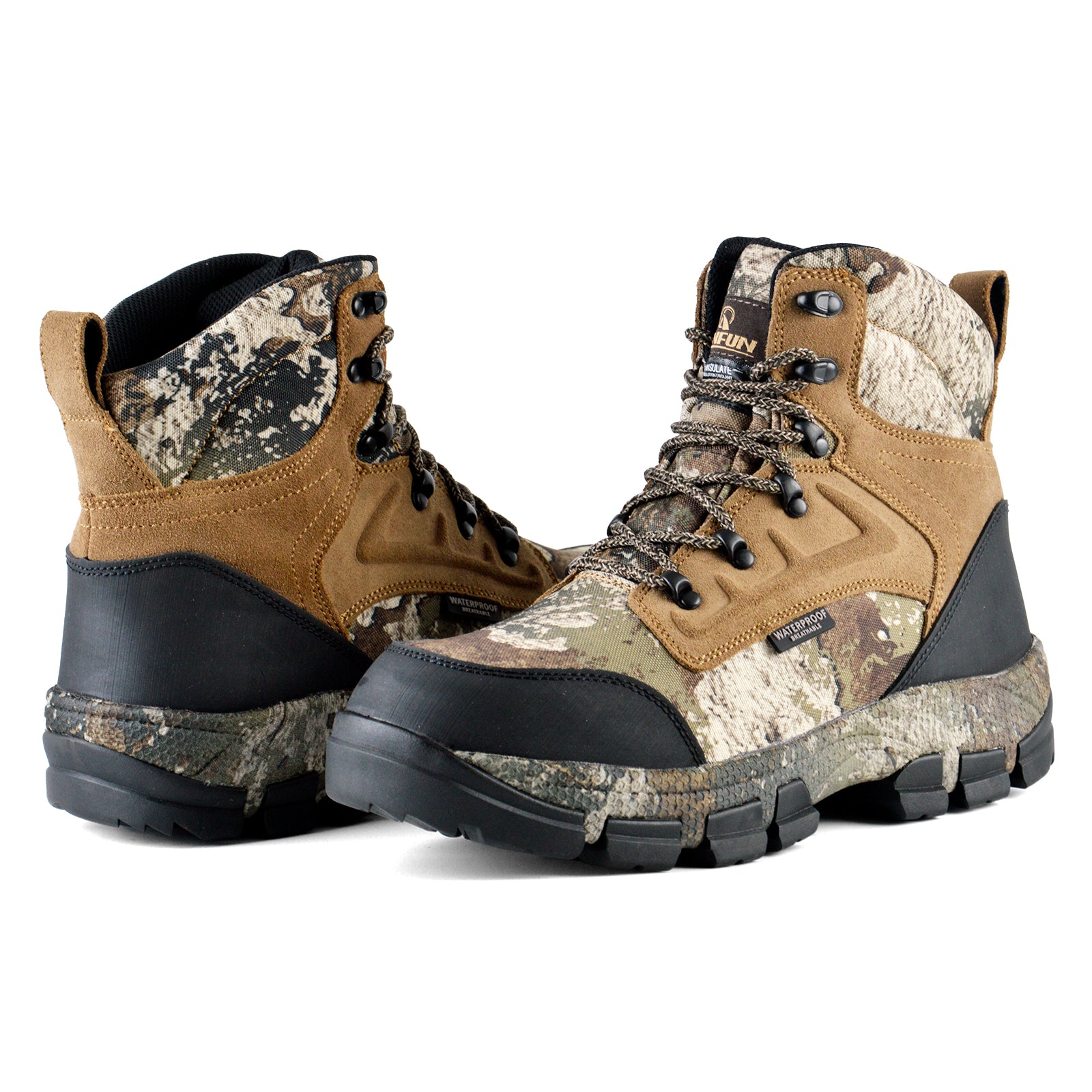 RUNFUN Men's 7" Hunting Shoes Lightweight Insulated Outdoor Boots RF2307-7CLP - Runfun Footwear